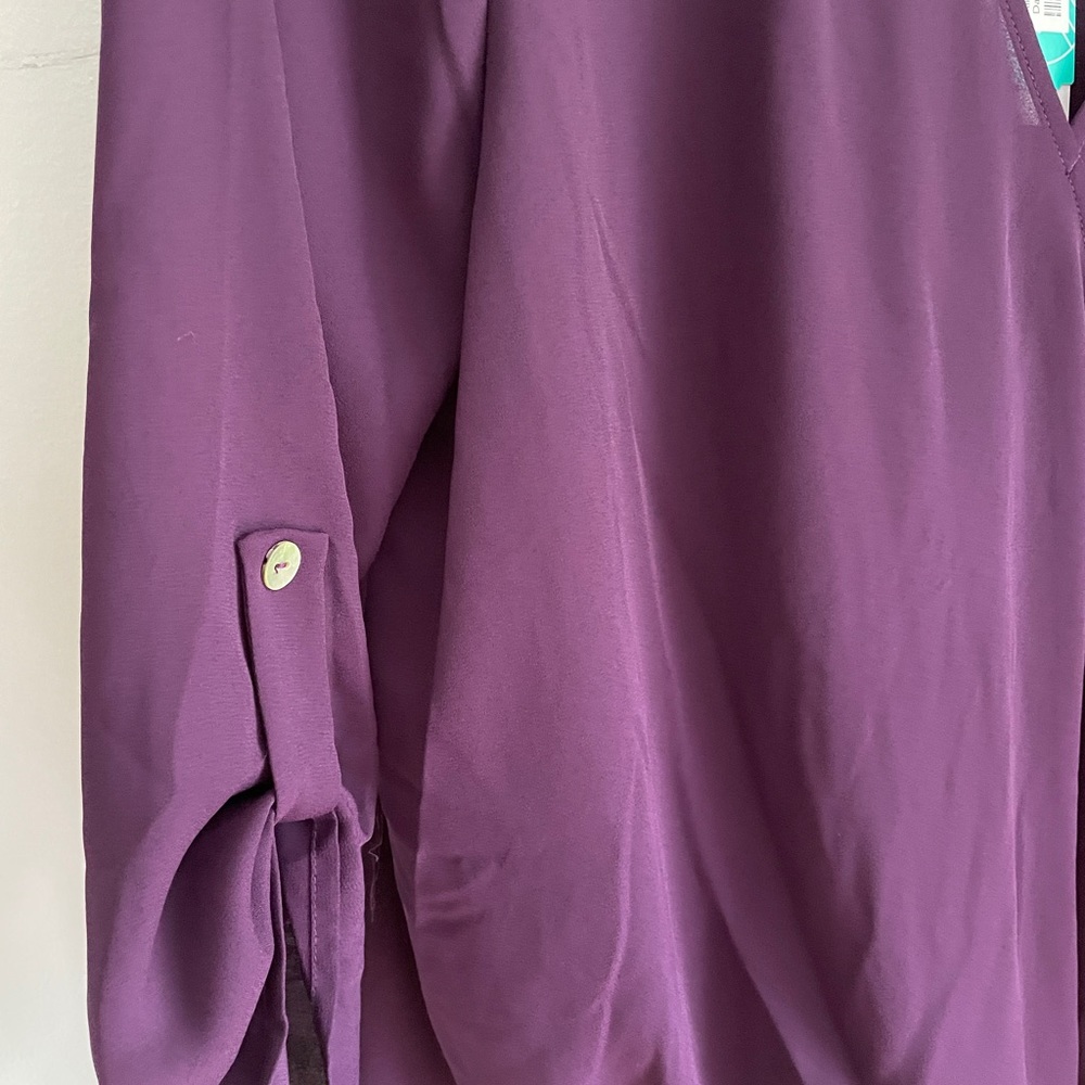 Plum crossover blouse